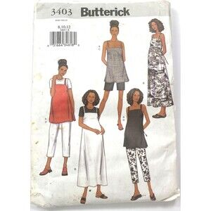Butterick Pattern 3403 Miss Maternity Top Dress Shorts Pants Uncut Sizes 8,10,12